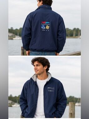 Henri Lloyd Meteor Windbreaker in Navy and Gray